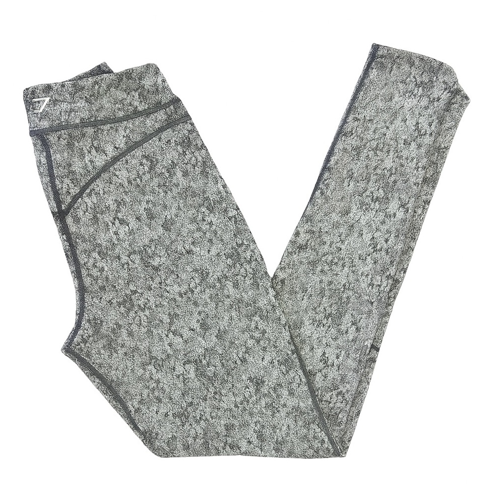 Gymshark Women’s Size Small Dry Fleur Texture Leggings In Charcoal Marl Grey